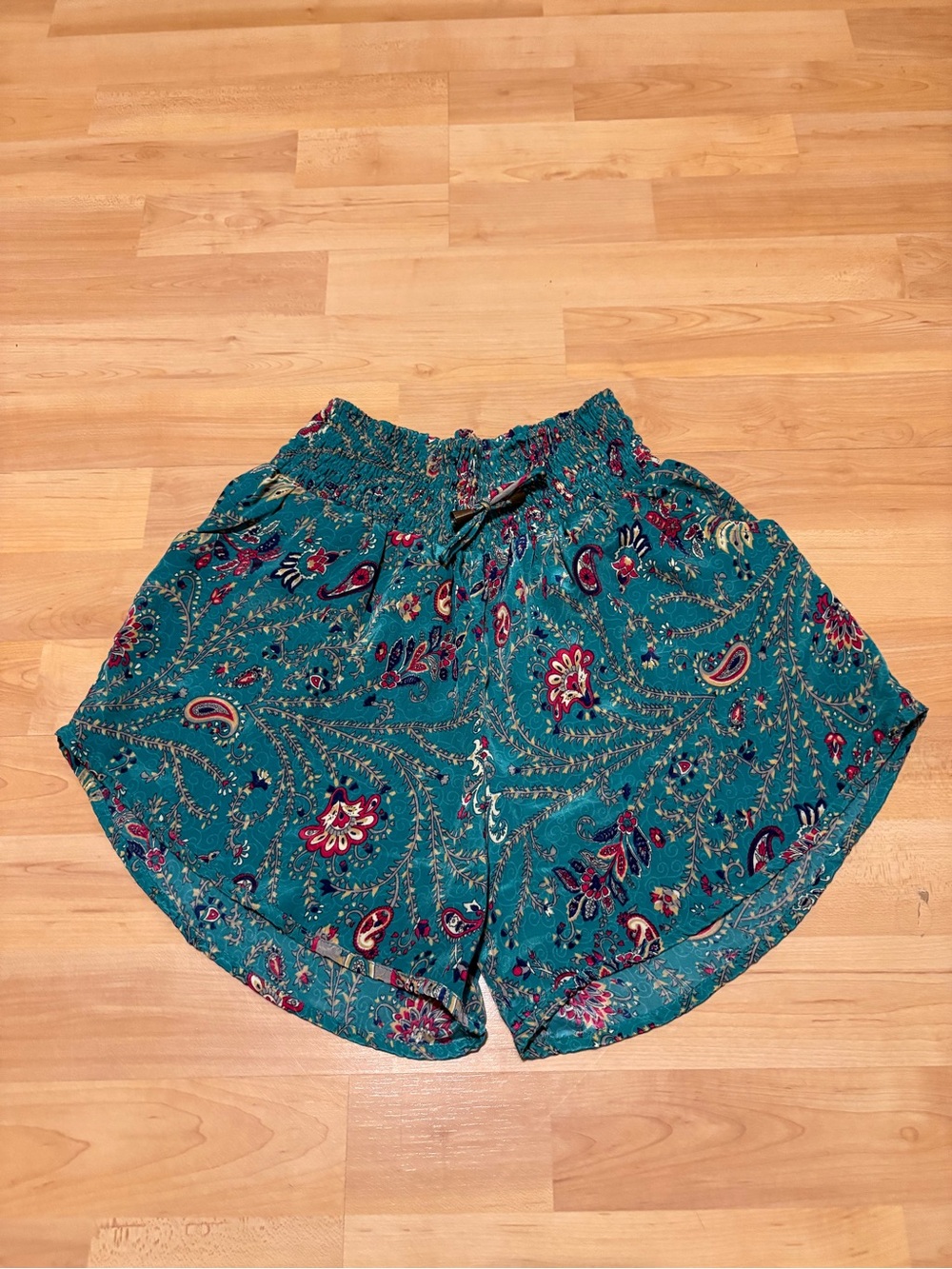 Alchemy Teal Paisley Women's Shorts - Lightweight Summer Shorts Small